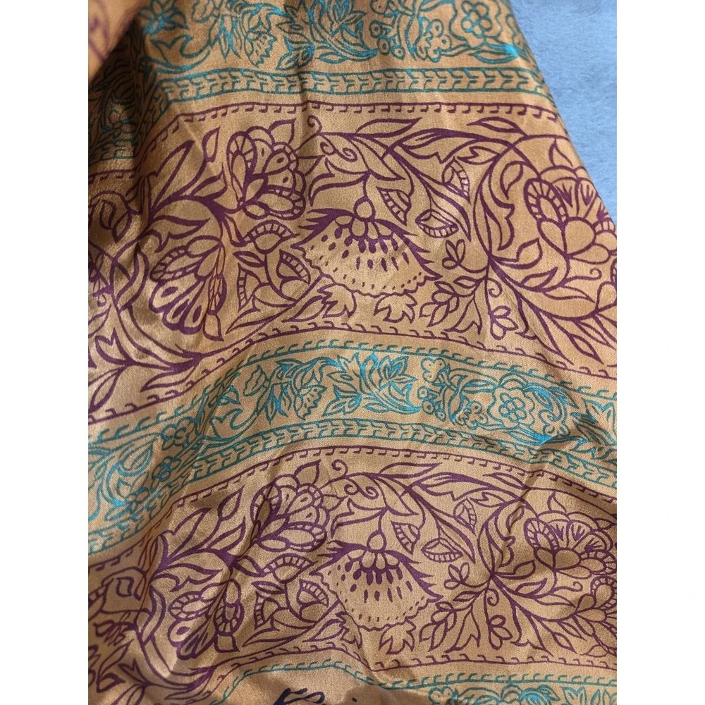 Vintage Anne Klein Silk Scarf Paisley Battik Gorgeous 52 inch Classic